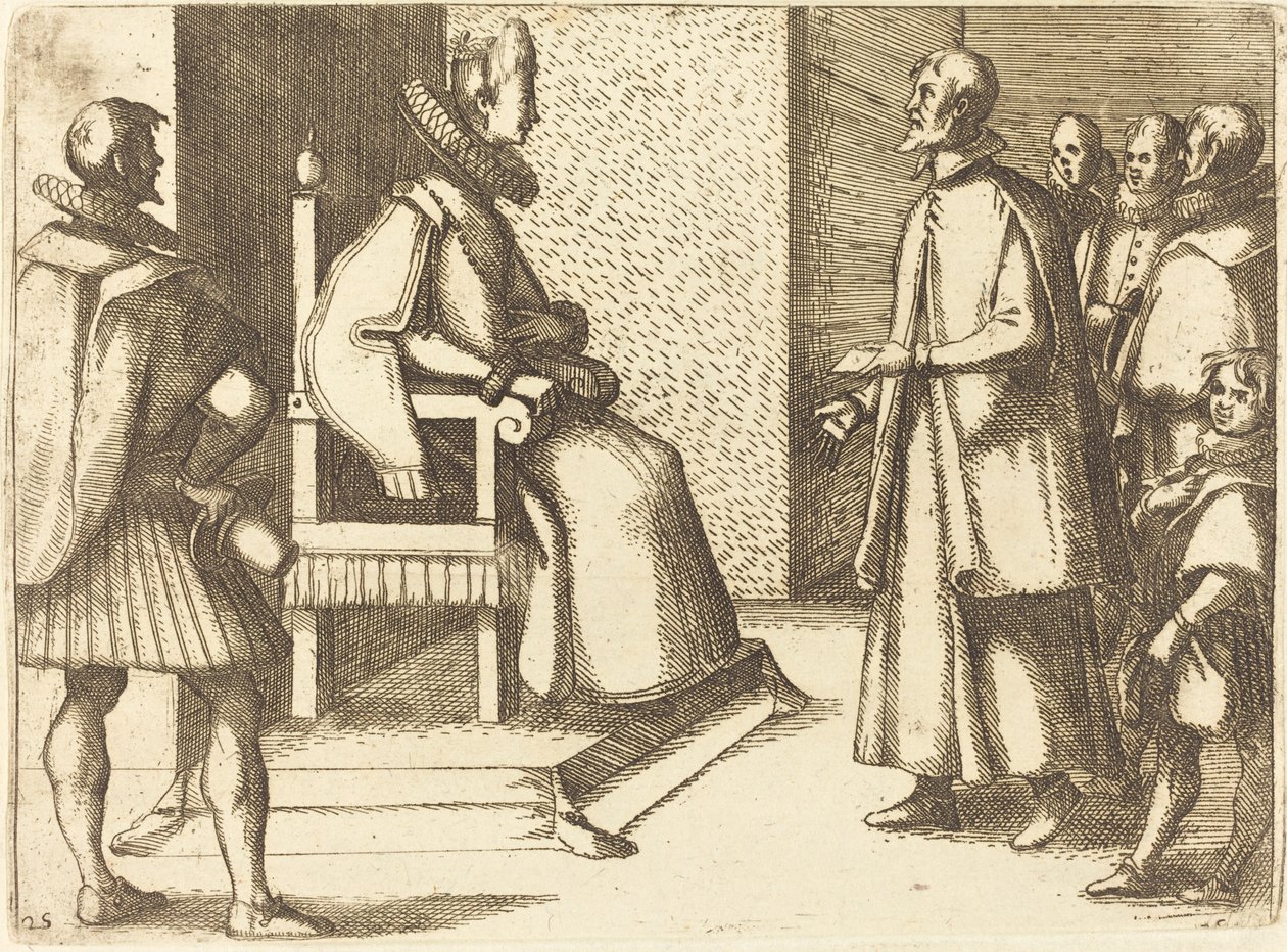 The Envoy of Tuscany Thanking the Queen by Jacques Callot