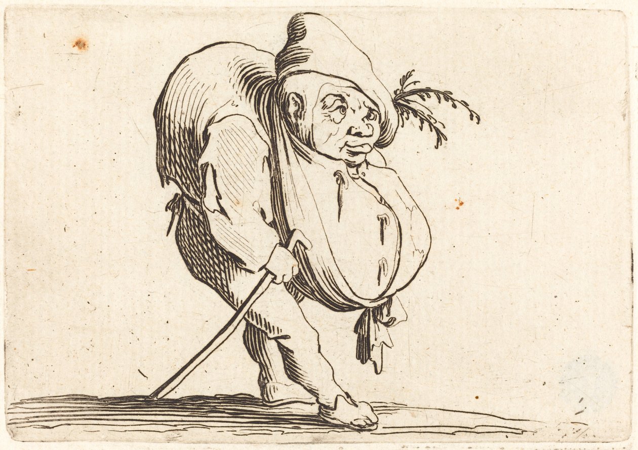 The Hunchback with a Cane by Jacques Callot