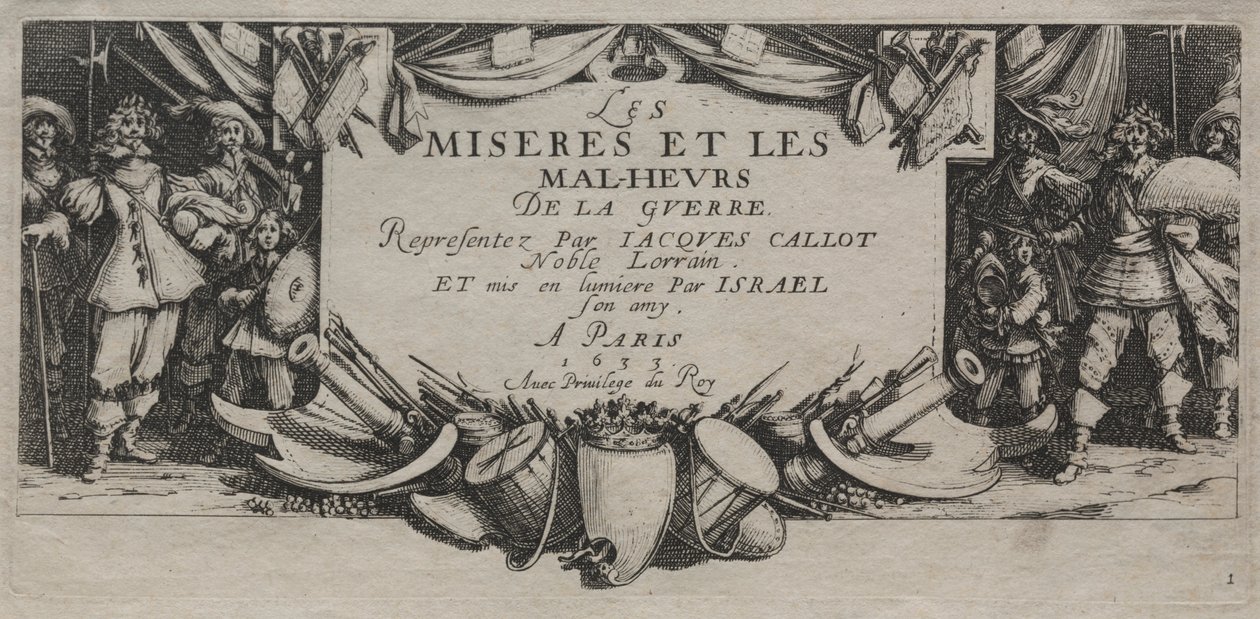 The Large Miseries of War: Title Page by Jacques Callot