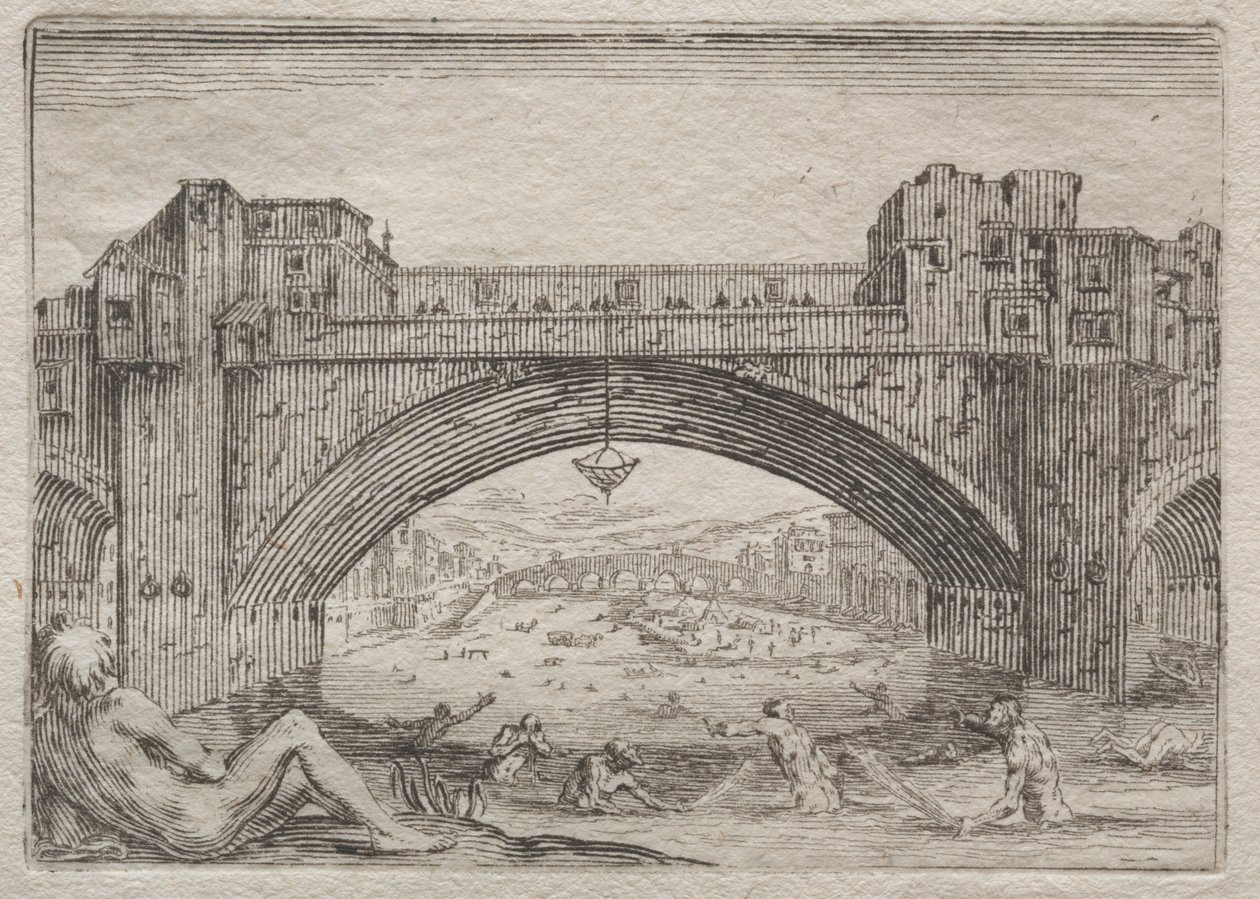 The Ponte Vecchio, Florence by Jacques Callot