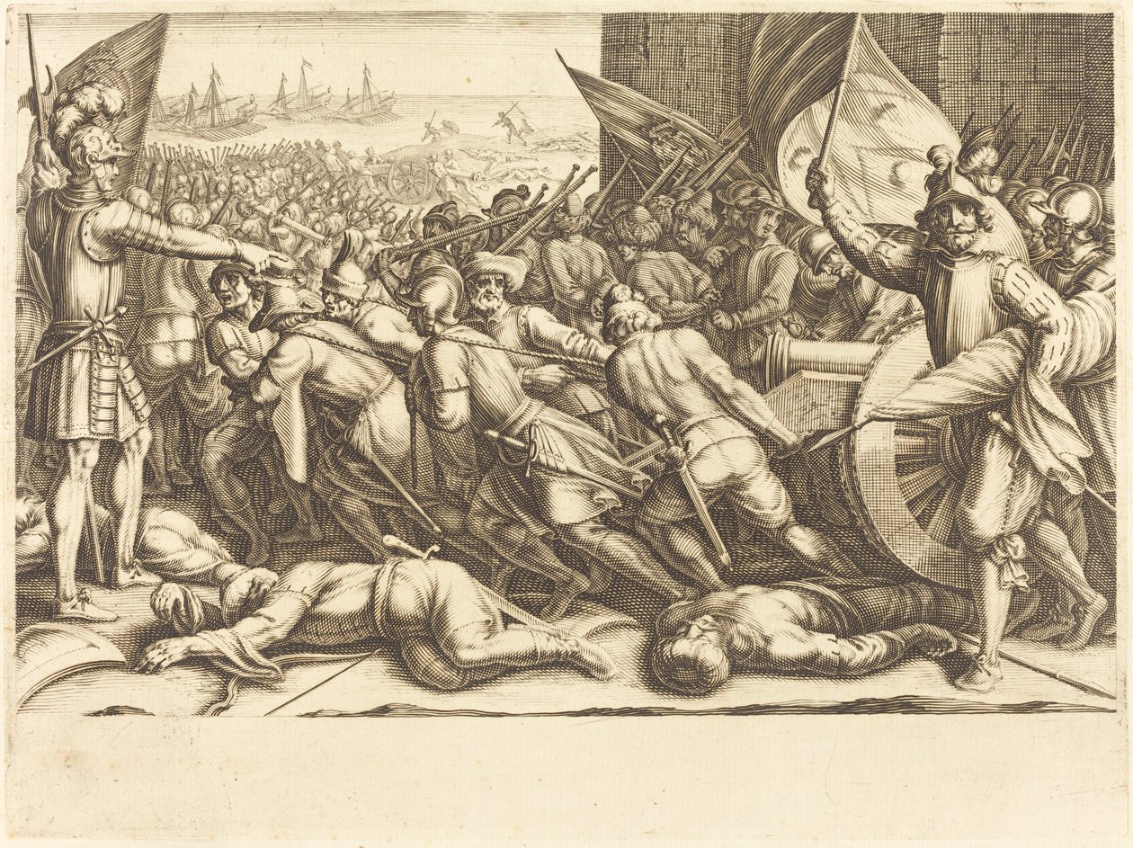 The Re-embarkation of the Turks by Jacques Callot