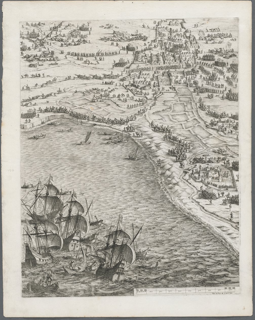 The Siege of La Rochelle: Plate 12 by Jacques Callot