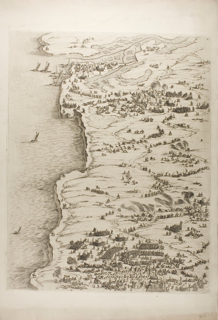 The Siege of La Rochelle, plate one by Jacques Callot