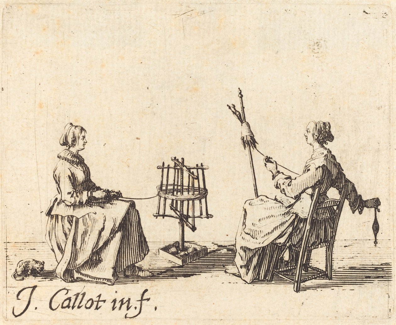 The Winder and the Spinner, c. 1623 by Jacques Callot