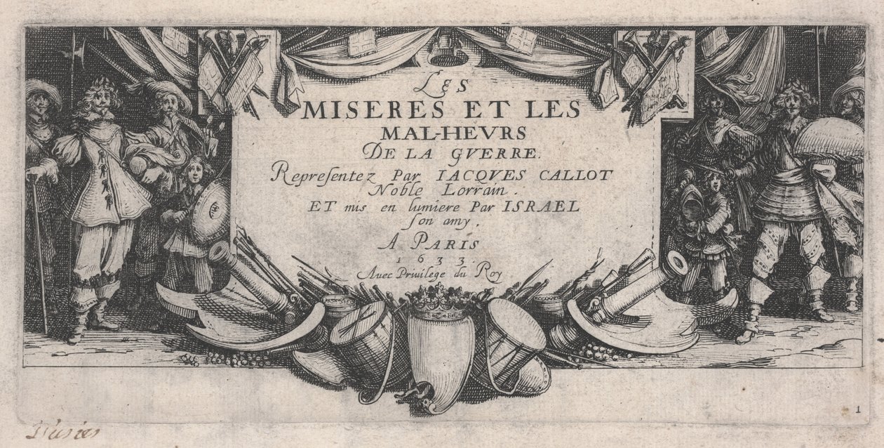 Title Page, The Miseries of War by Jacques Callot