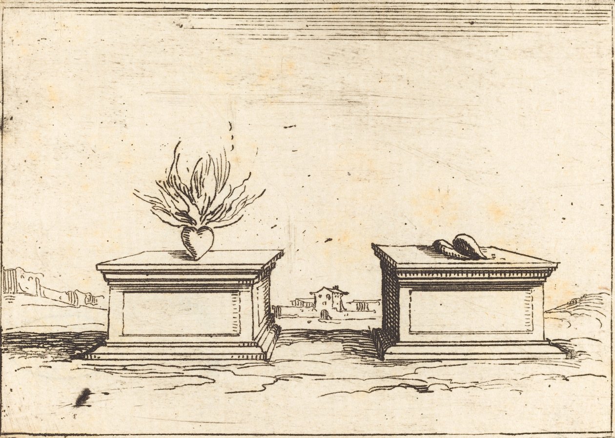 Two Hearts, 1628 by Jacques Callot