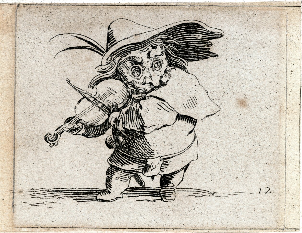 Various Hunchback Figures (engraving) by Jacques Callot