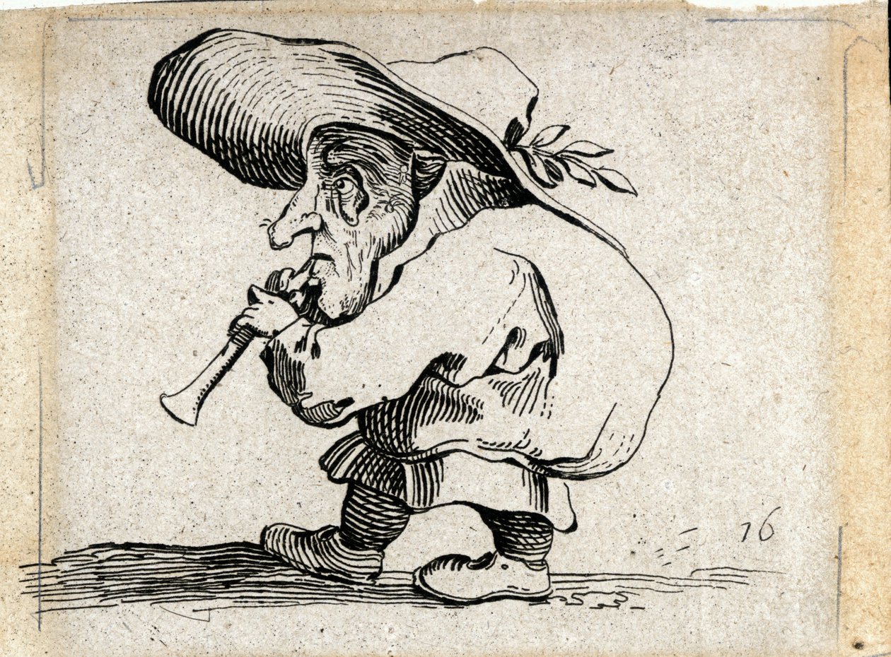 Various Hunchback Figures (engraving) by Jacques Callot