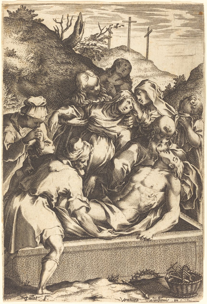 The Entombment by Jacques Callot after Ventura Salimbeni