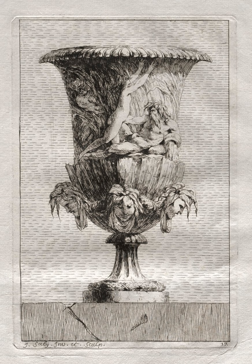 Suite of Vases: Plate 17 by Jacques François Saly