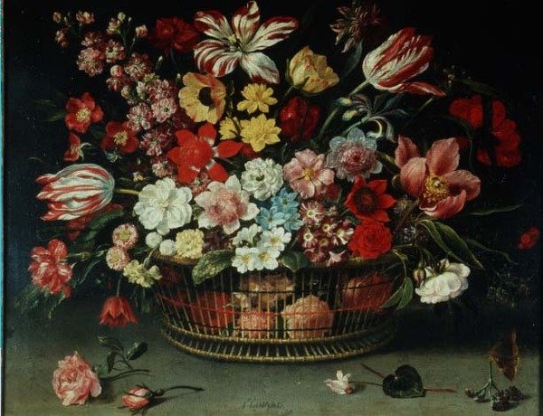 A Basket of Flowers by Jacques Linard
