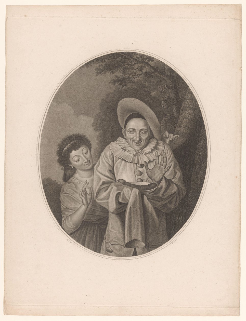 Pierrot with Sausage by Jacques Louis Copia