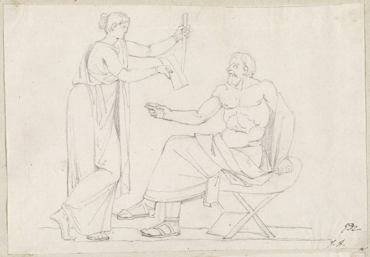 Socrates and Diotime by Jacques Louis David