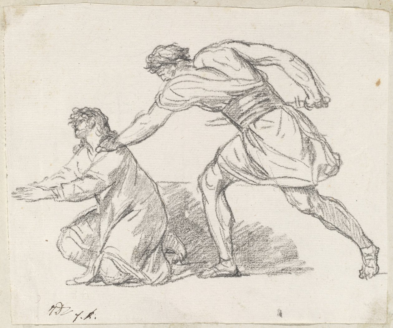Warrior Seizing a Kneeling Figure by Jacques Louis David