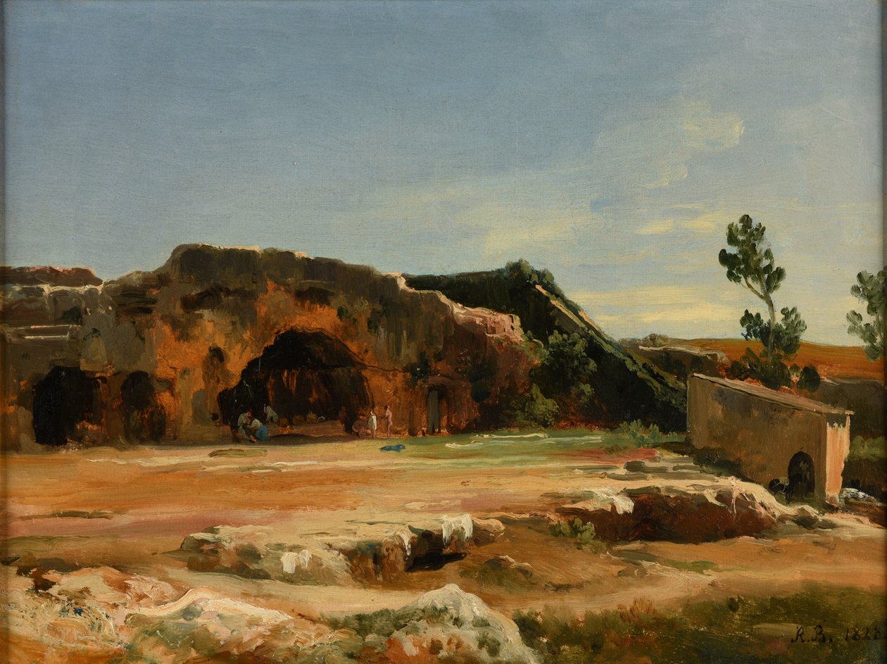 Grotto of the Nymphaeum (Syracuse) by Jacques Raymond Brascassat