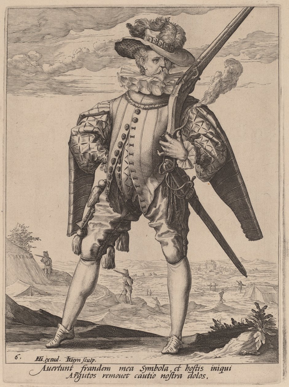 Musketeer by Jacques de Gheyn II after Hendrik Goltzius