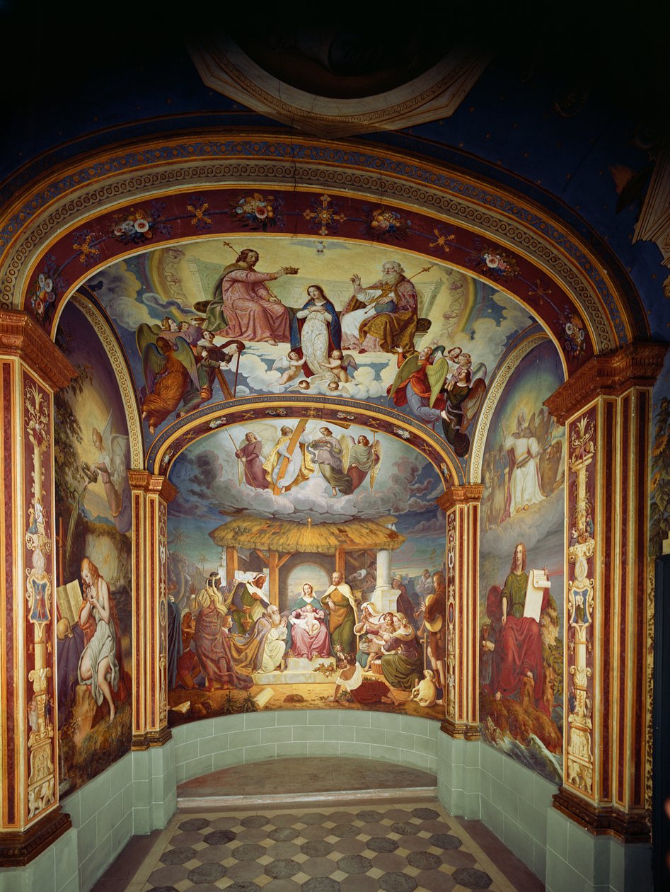 The Nativity, Flanked by St. Mary Magdalene and St. John the Evangelist by Jakob Goetzenberger