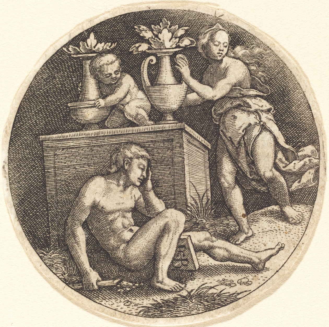 Youth Sleeping before an Altar by Jakob Binck