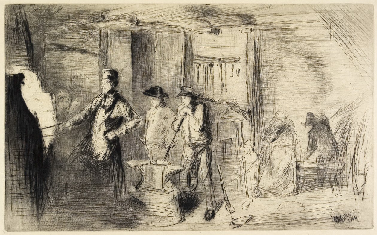 The Forge (from Sixteen Etchings of Scenes on the Thames and Other Subjects) by James Abbott McNeill Whistler