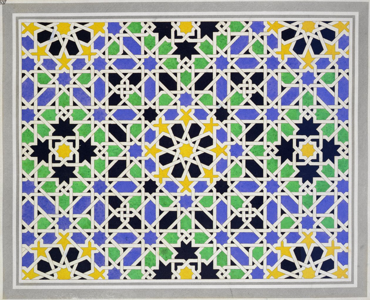 Mosaic in Dado of the Door in the Hall of the Two Sisters, Alhambra, from 