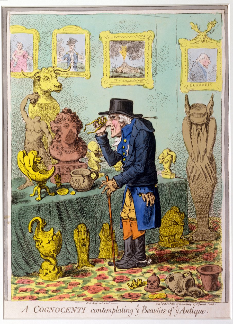 A Cognocenti Contemplating Ye Beauties of Ye Antique by James Gillray