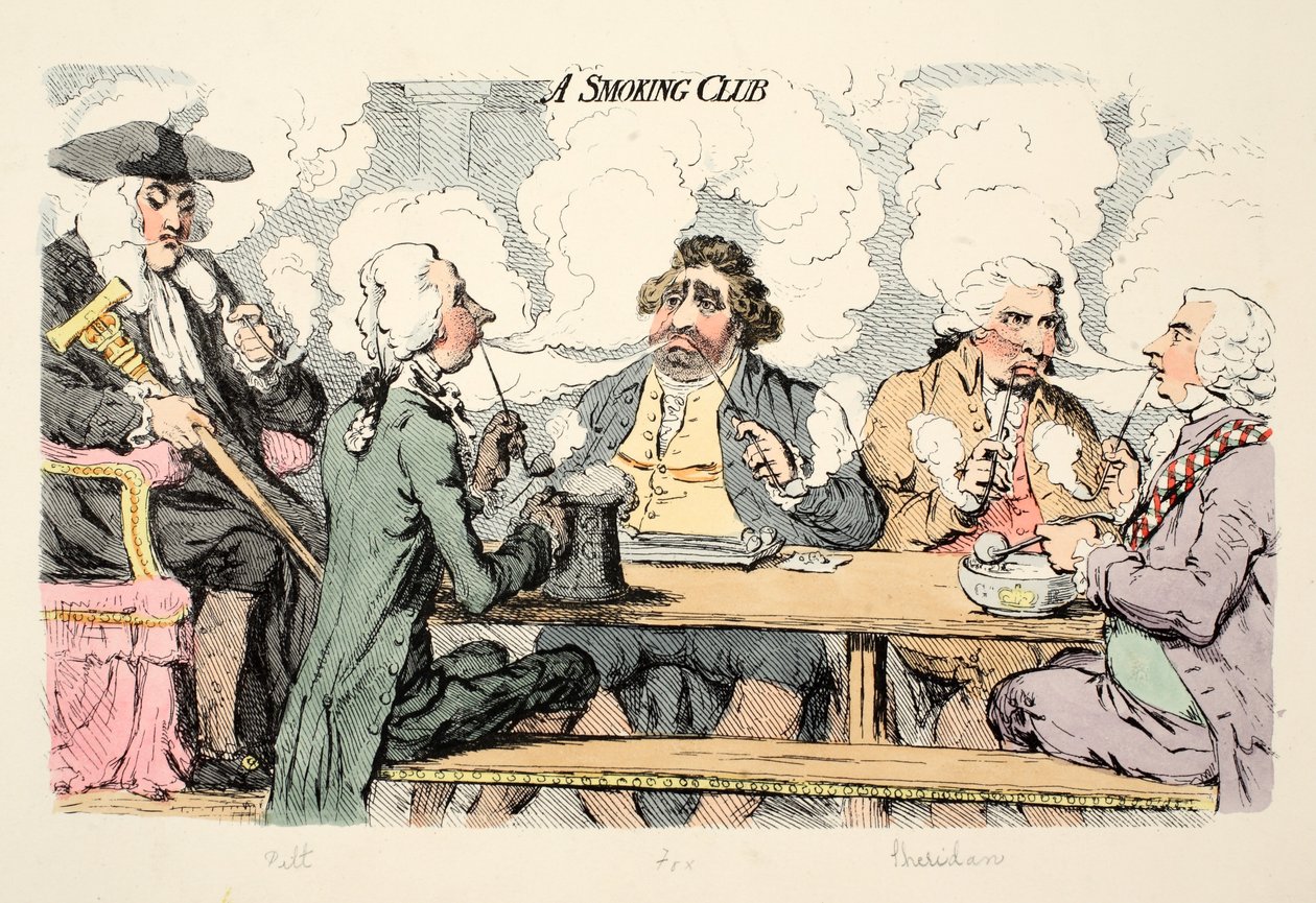 A Smoking Club by James Gillray
