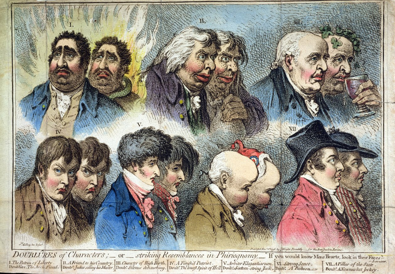 Doublures of Characters, or Striking Resemblances in Phisiognomy by James Gillray