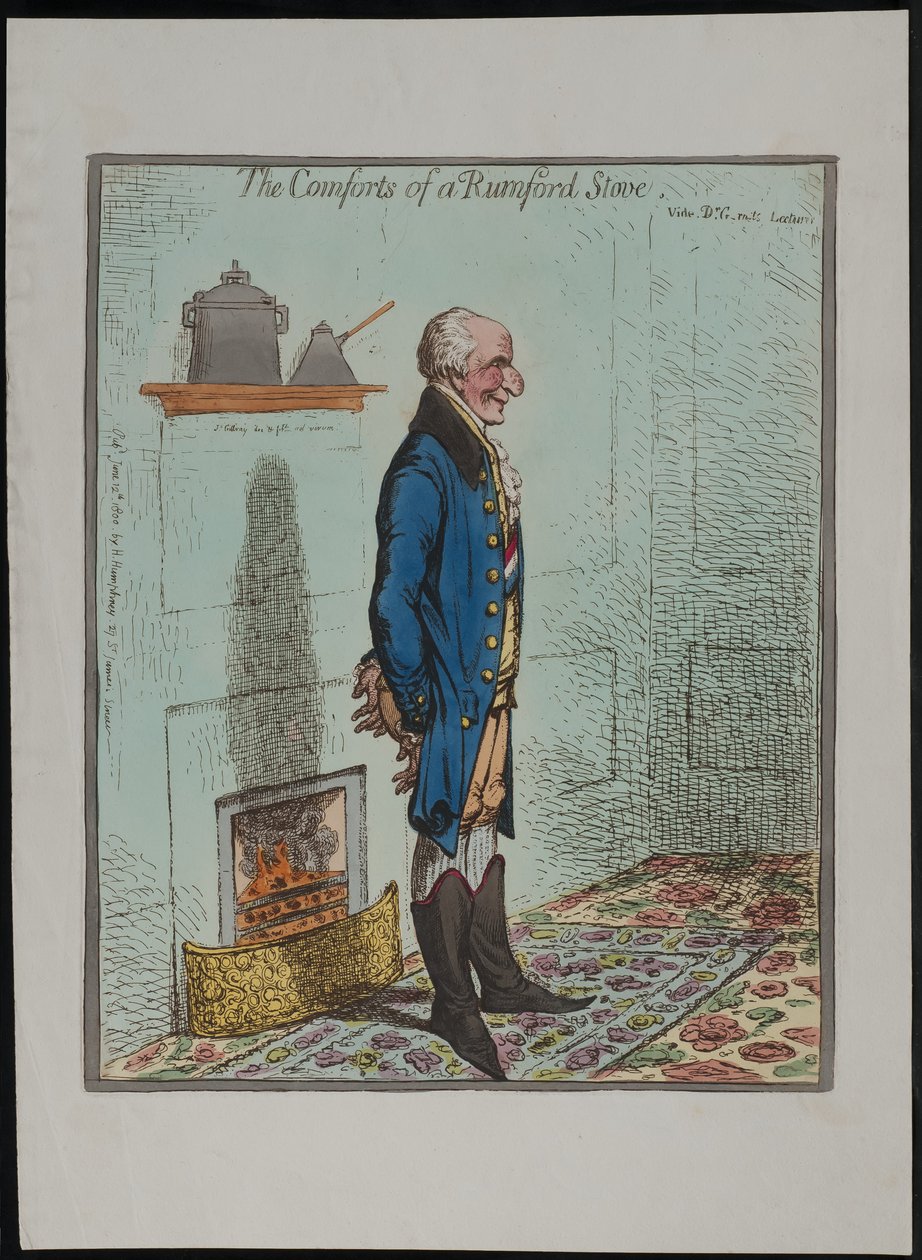 The Comforts of a Rumford Stove, 1800 by James Gillray