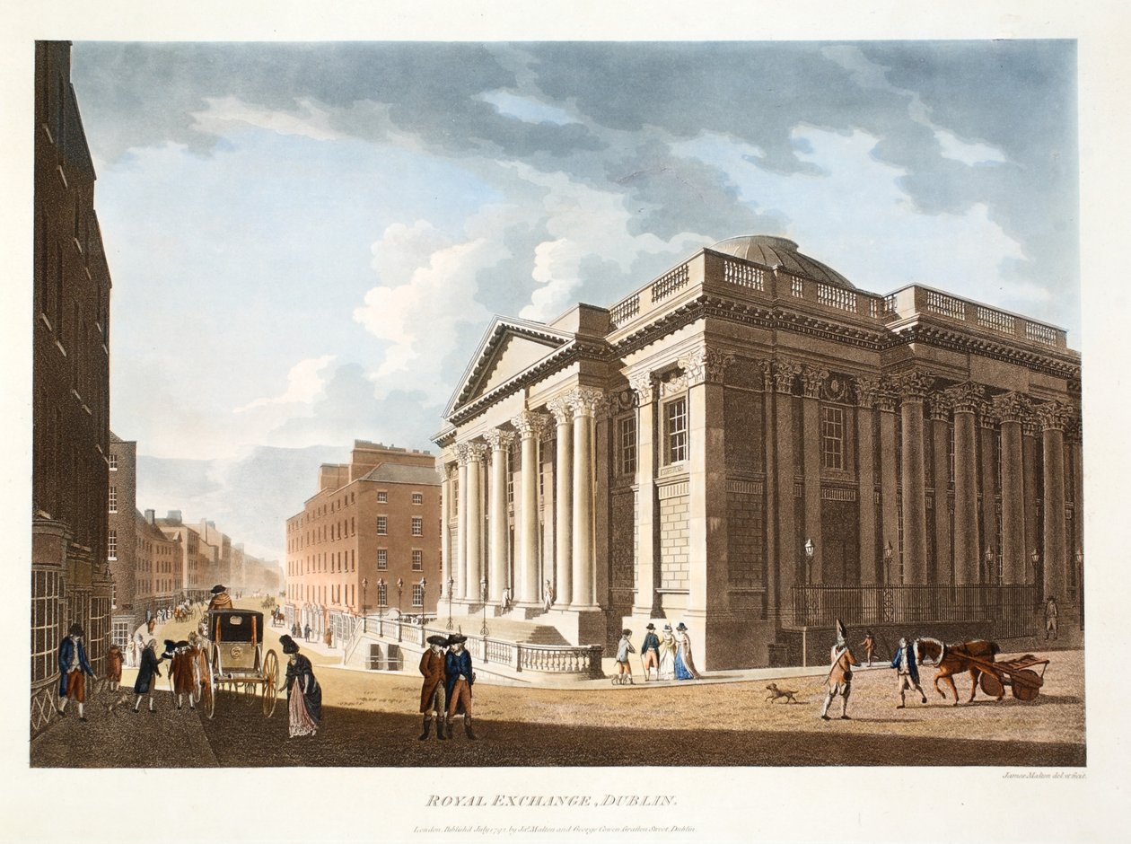 The Royal Exchange, Dublin, 1792 by James Malton