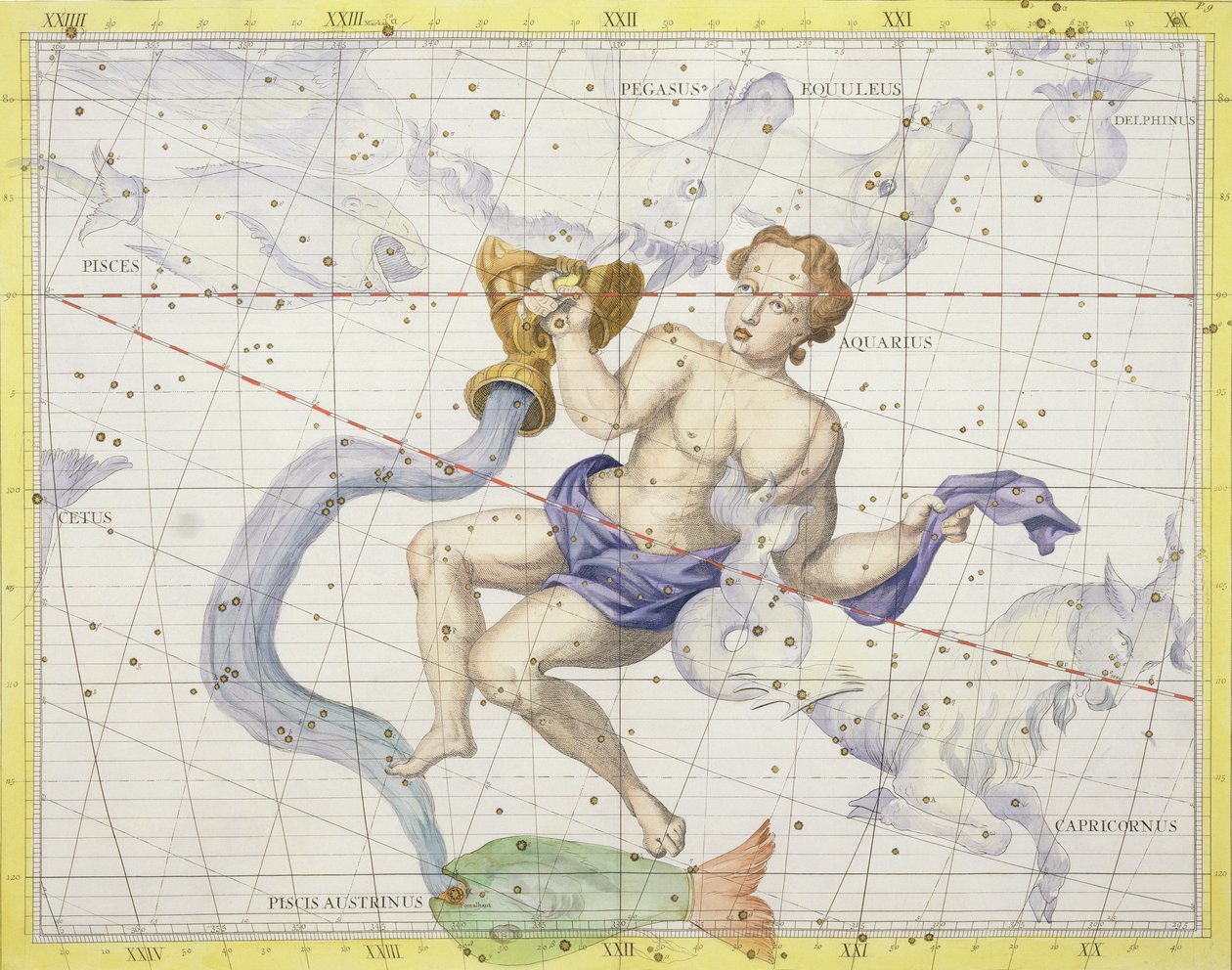 Constellation of Aquarius, Plate 9 from 