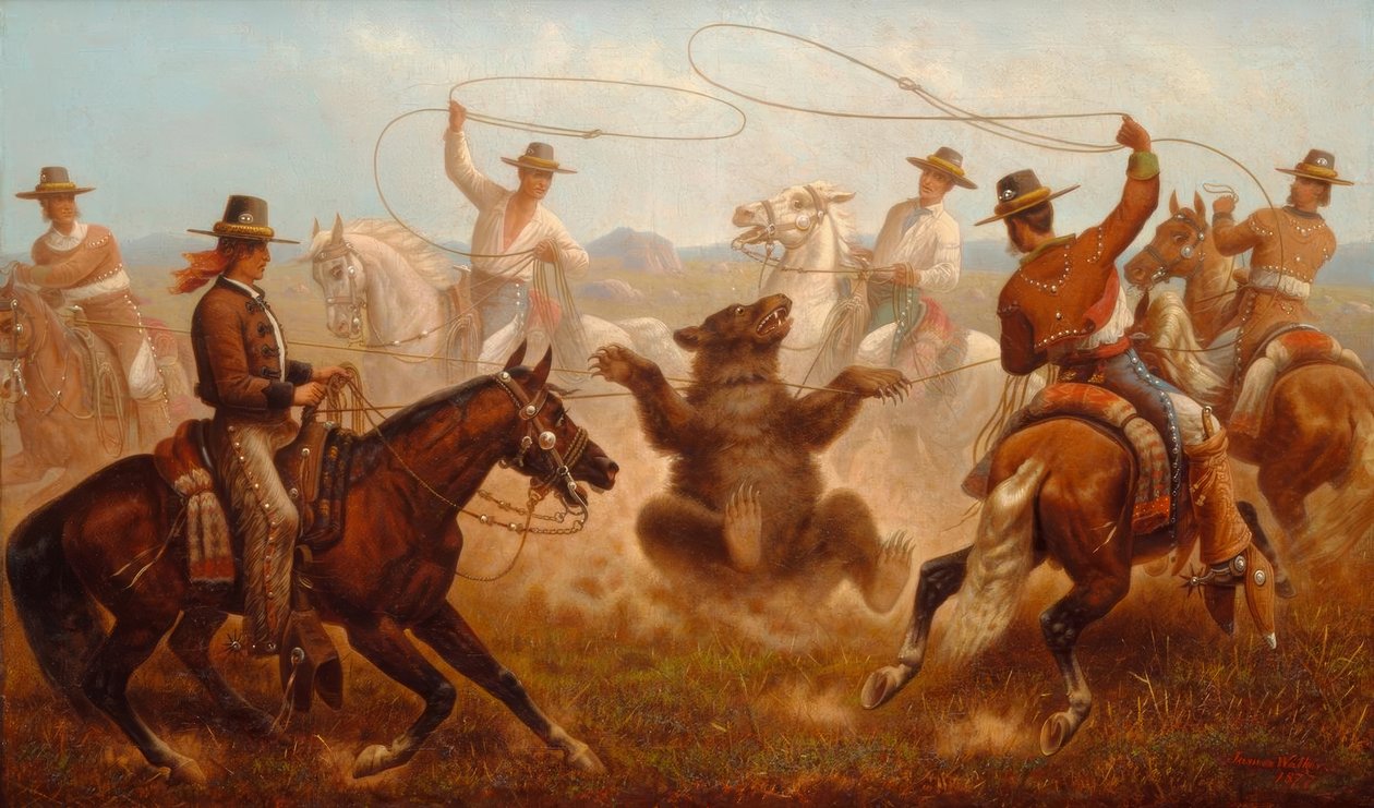 Cowboys Catching a Bear with Lassos by James Walker