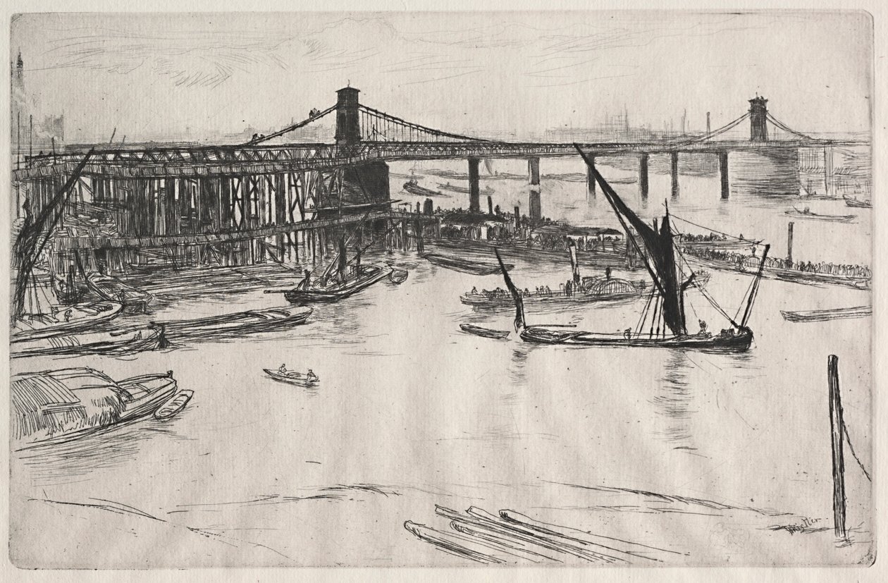 Old Hungerford Bridge by James Abbott McNeill Whistler