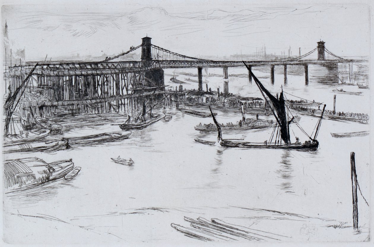 Old Hungerford Bridge by James Abbott McNeill Whistler