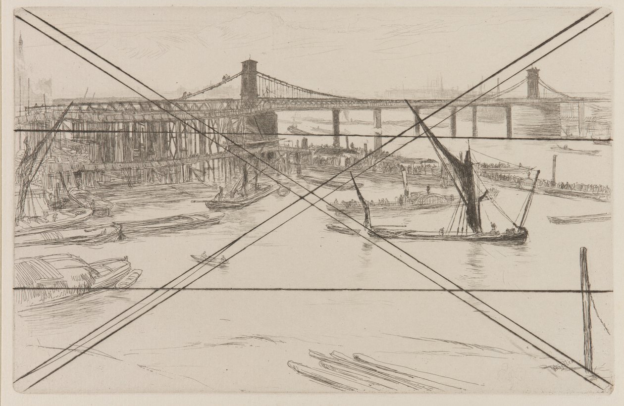 Old Hungerford Bridge by James Abbott McNeill Whistler