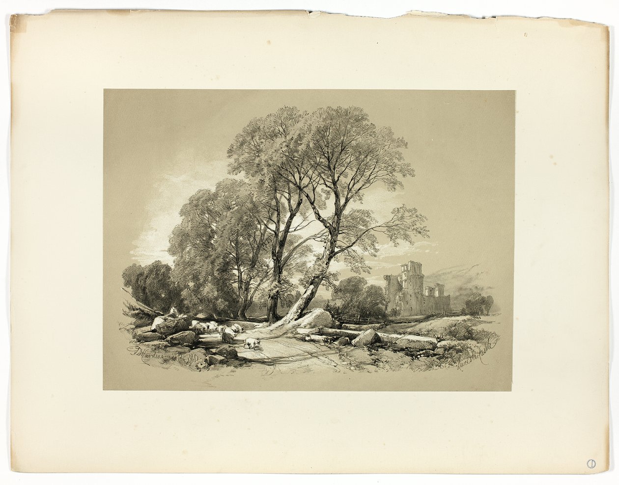 Leicester Castle, from Picturesque Selections by James Duffield Harding