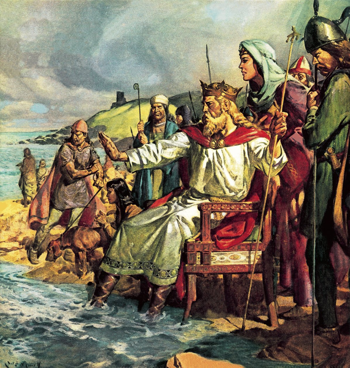 King Canute Defies the Waves by James Edwin McConnell