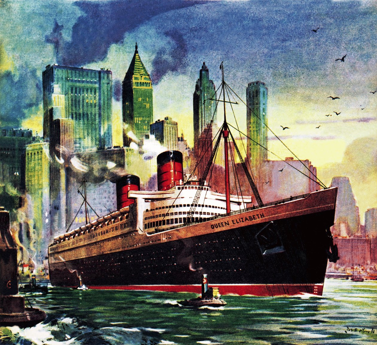 RMS Queen Elizabeth by James Edwin McConnell