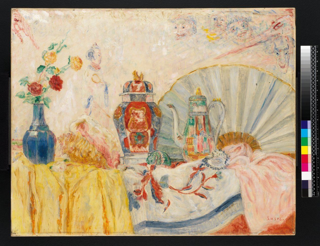 Still Life with Chinese Pottery by James Ensor