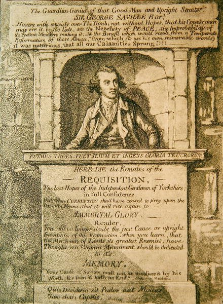 Here lie the Remains of the Requisition by James Gillray