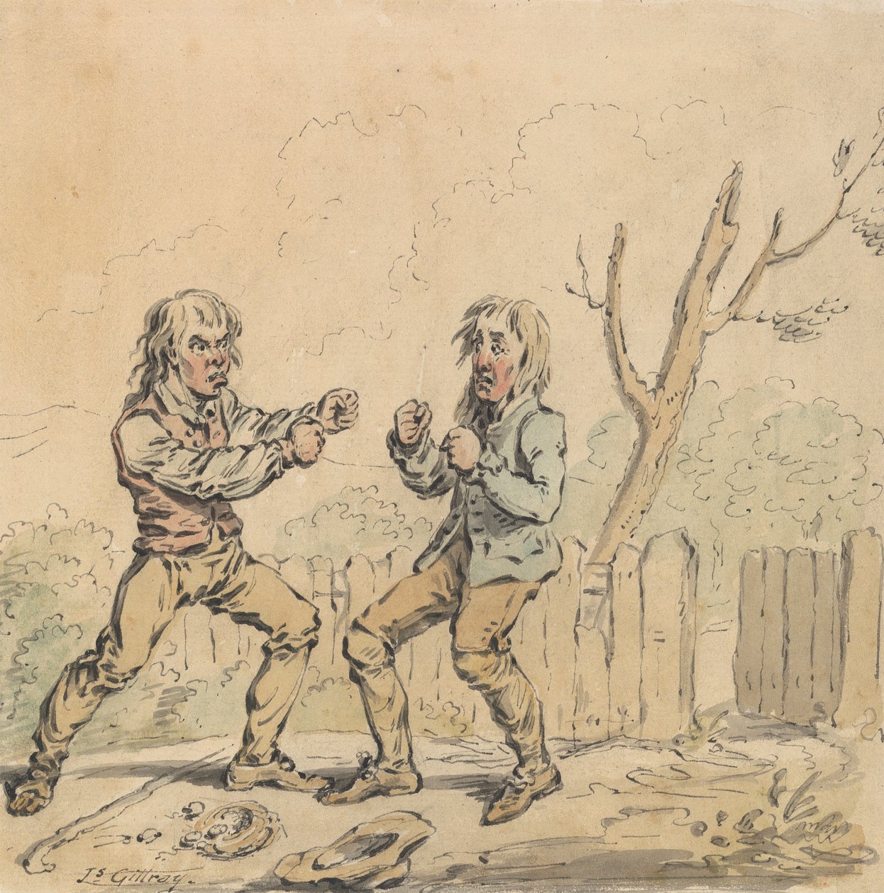 Two Men at Fisticuffs by James Gillray