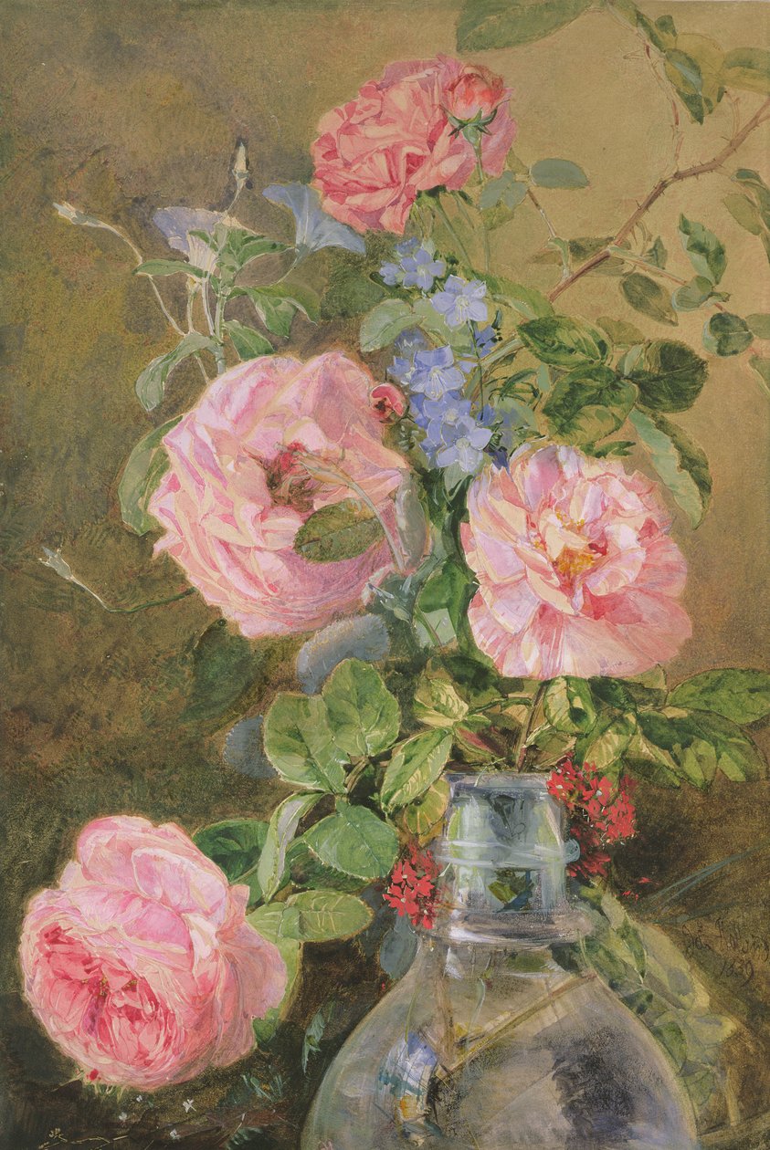 Roses, Convolvulus and Delphiniums by James Holland