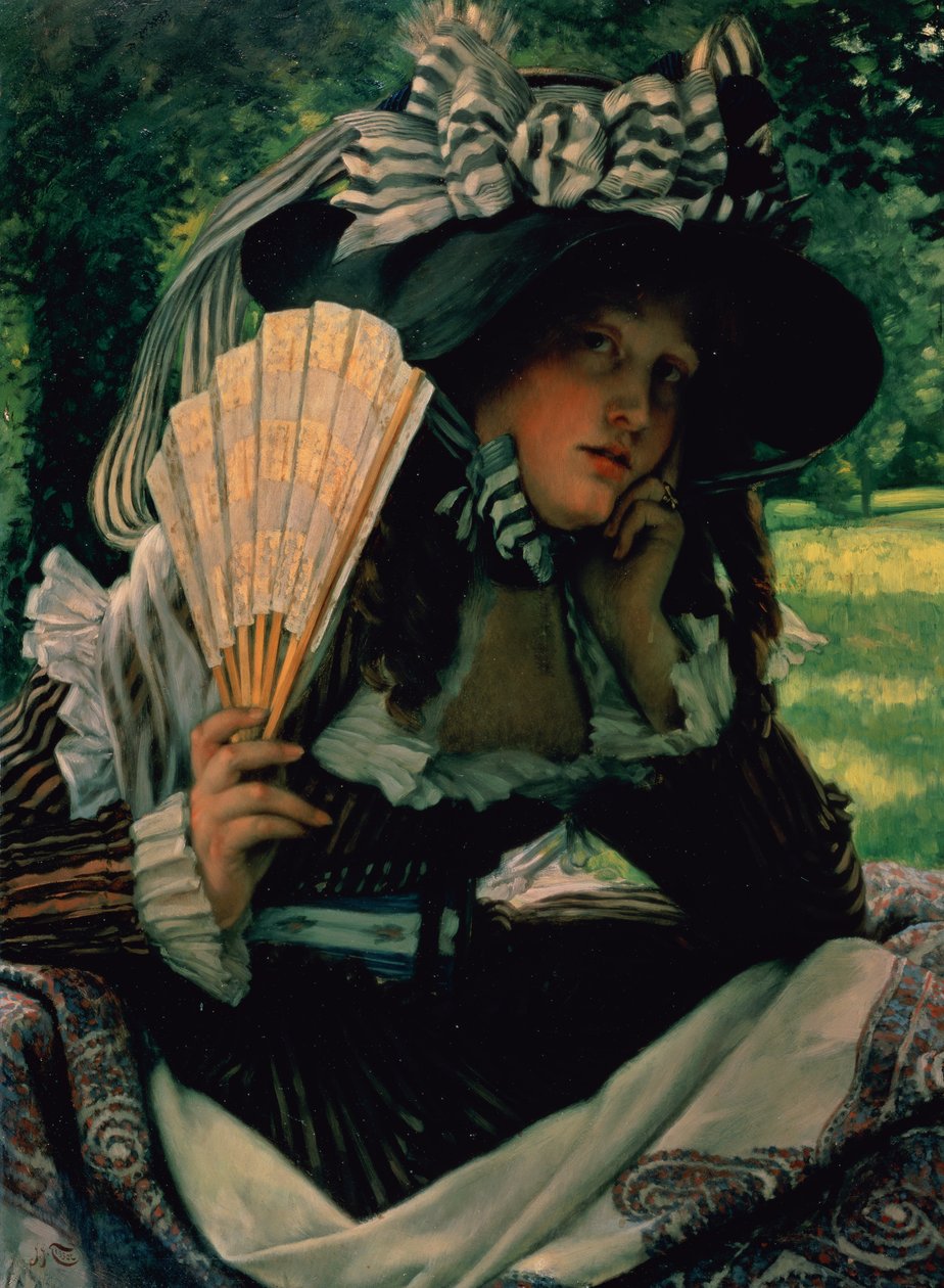 Girl with a Fan by James Jacques Joseph Tissot
