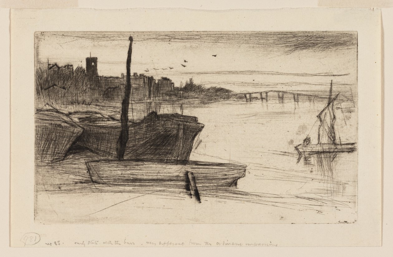 Chelsea Bridge and Church by James Abbott McNeill Whistler