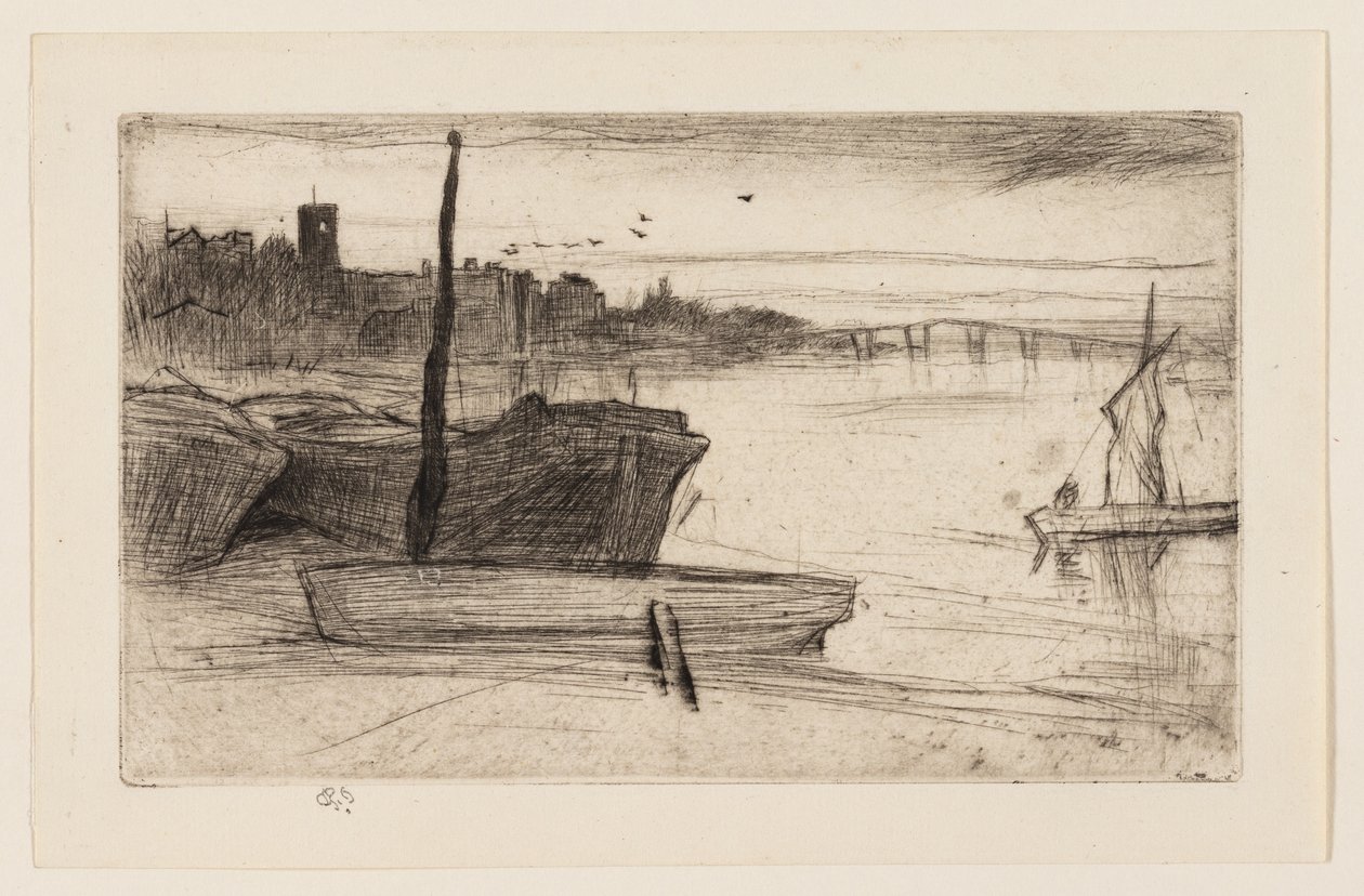 Chelsea Bridge and Church by James Abbott McNeill Whistler
