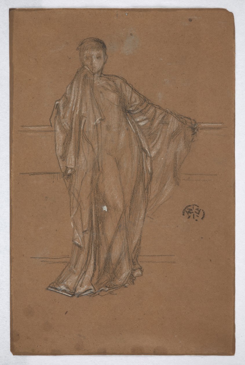 Draped Figure at a Railing by James Abbott McNeill Whistler