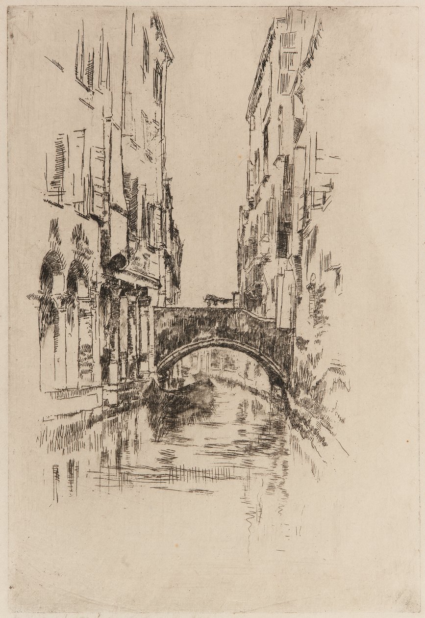 Gondola under a Bridge by James Abbott McNeill Whistler