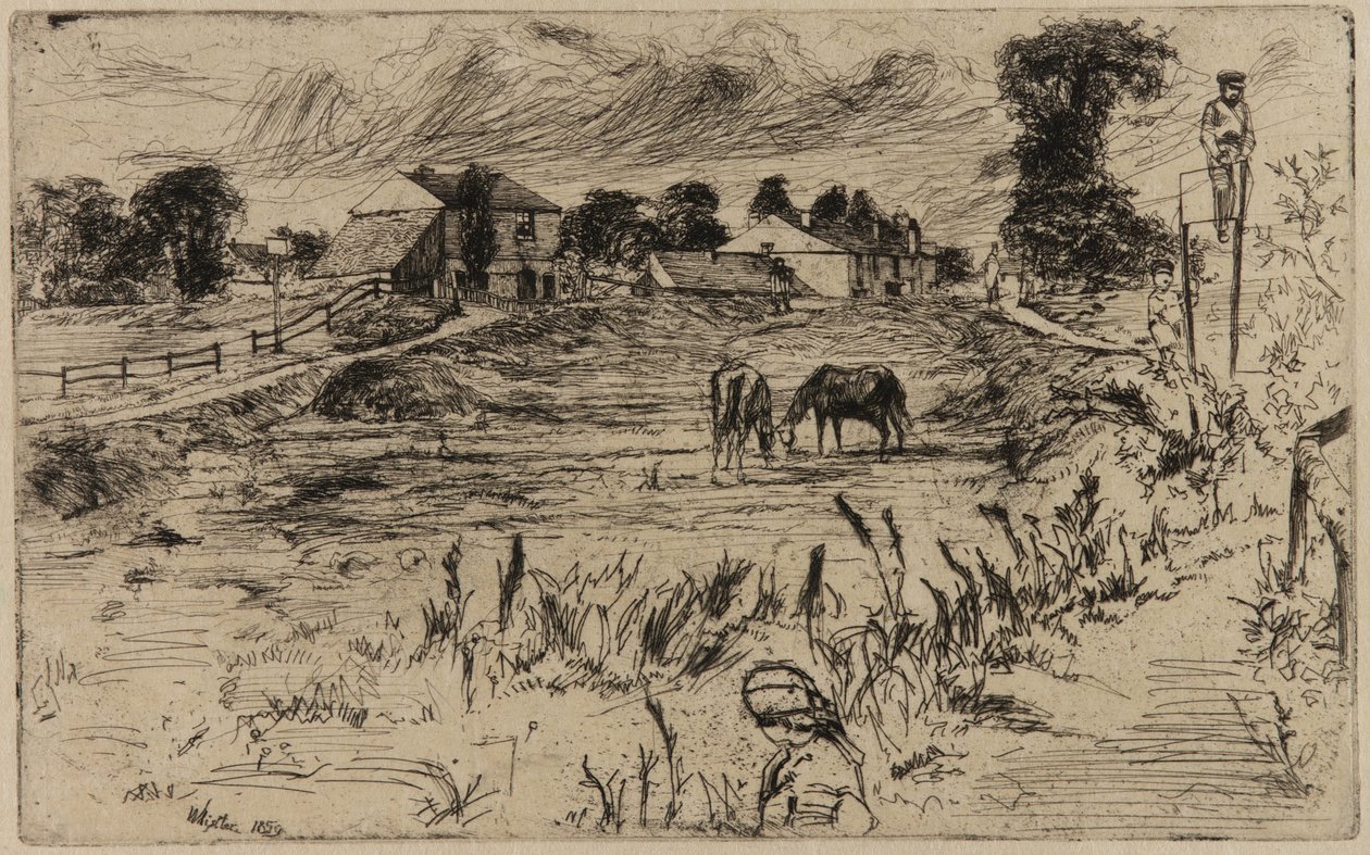 Landscape with Horses by James Abbott McNeill Whistler