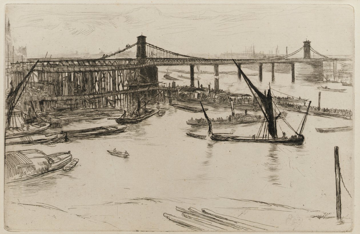 Old Hungerford Bridge by James Abbott McNeill Whistler