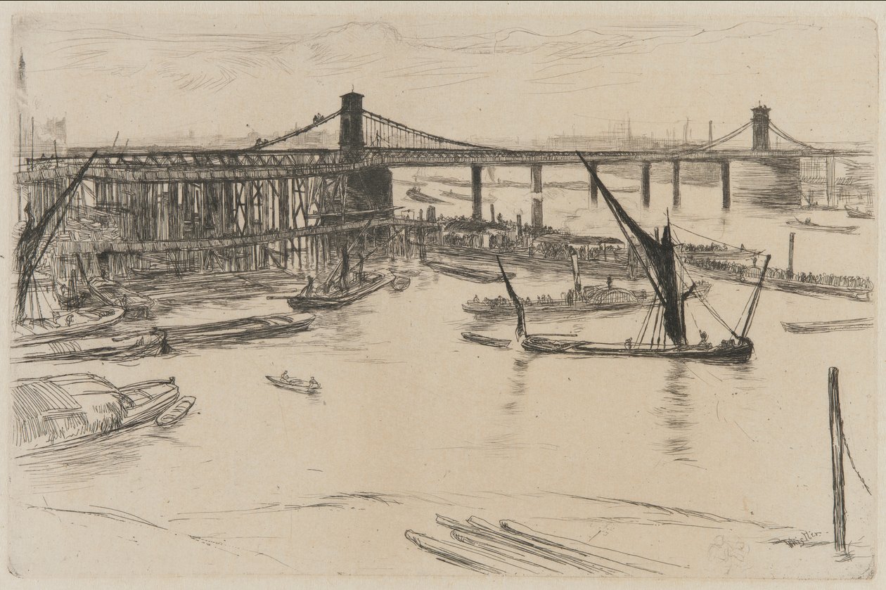 Old Hungerford Bridge by James Abbott McNeill Whistler