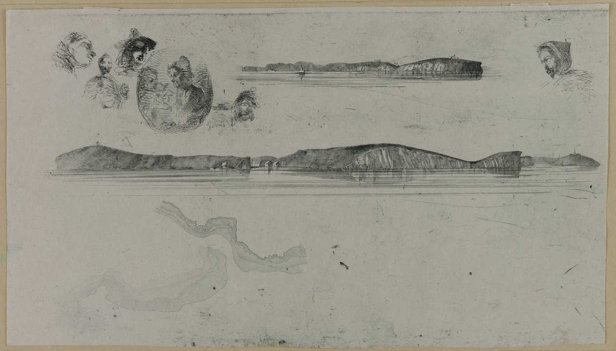 Sketches on the Coast Survey Plate by James Abbott McNeill Whistler